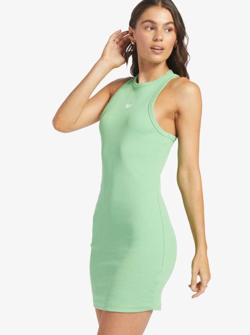 Absinthe Green Roxy Bright Boardwalk High Knit Dress | MLQSUI347