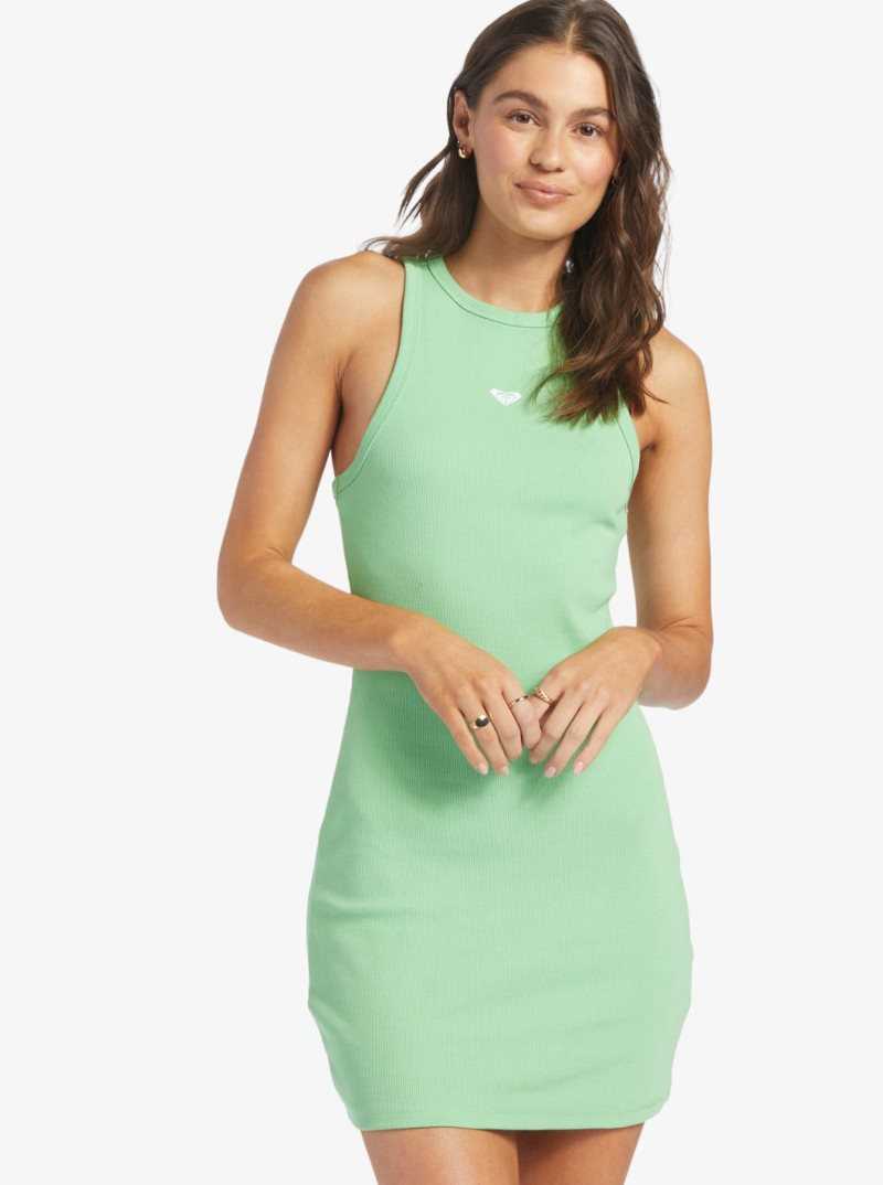 Absinthe Green Roxy Bright Boardwalk High Knit Dress | MLQSUI347