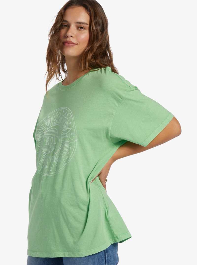 Absinthe Green Roxy Circle Time T-Shirt | TSUIOP804