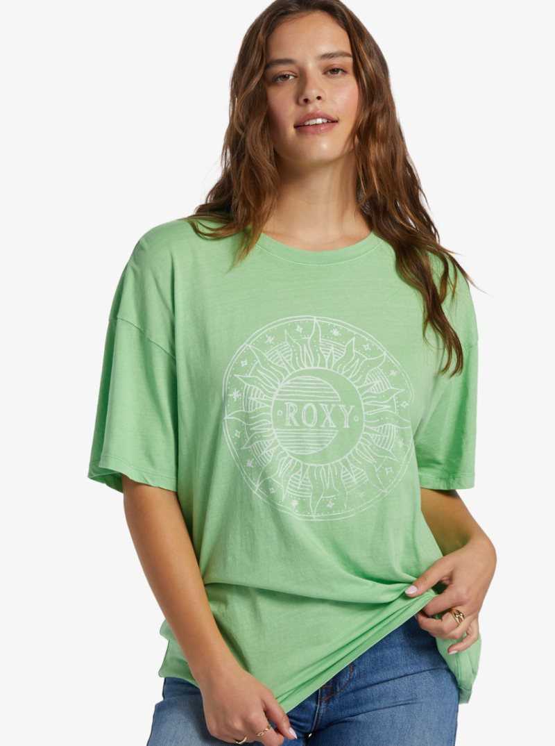 Absinthe Green Roxy Circle Time T-Shirt | TSUIOP804