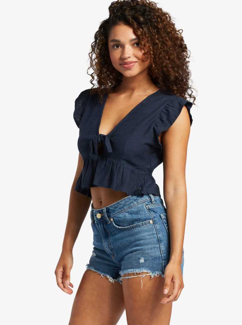 Allure Roxy Sweeter Than This Knotted Cropped Top | UYSLJN543