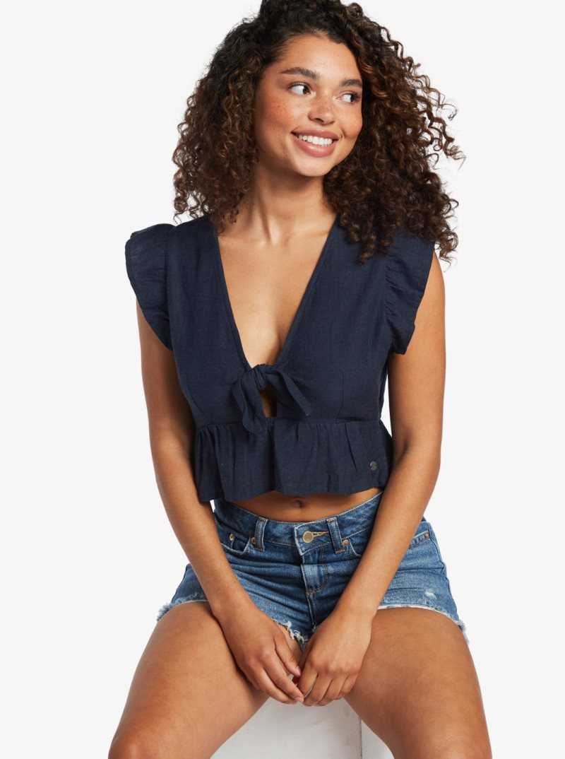 Allure Roxy Sweeter Than This Knotted Cropped Top | UYSLJN543