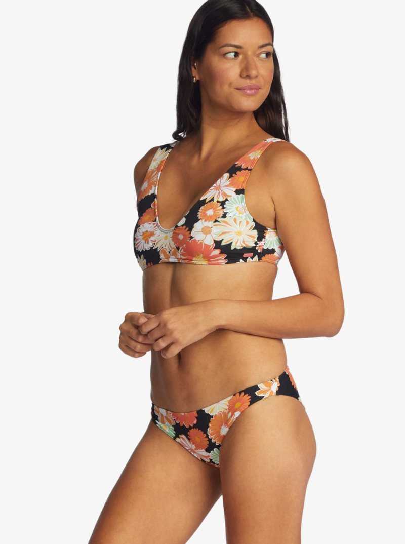 Anthracite Boogie Chillen Roxy Printed Beach Classics Cheeky Bikini Bottoms | EXPSFK425