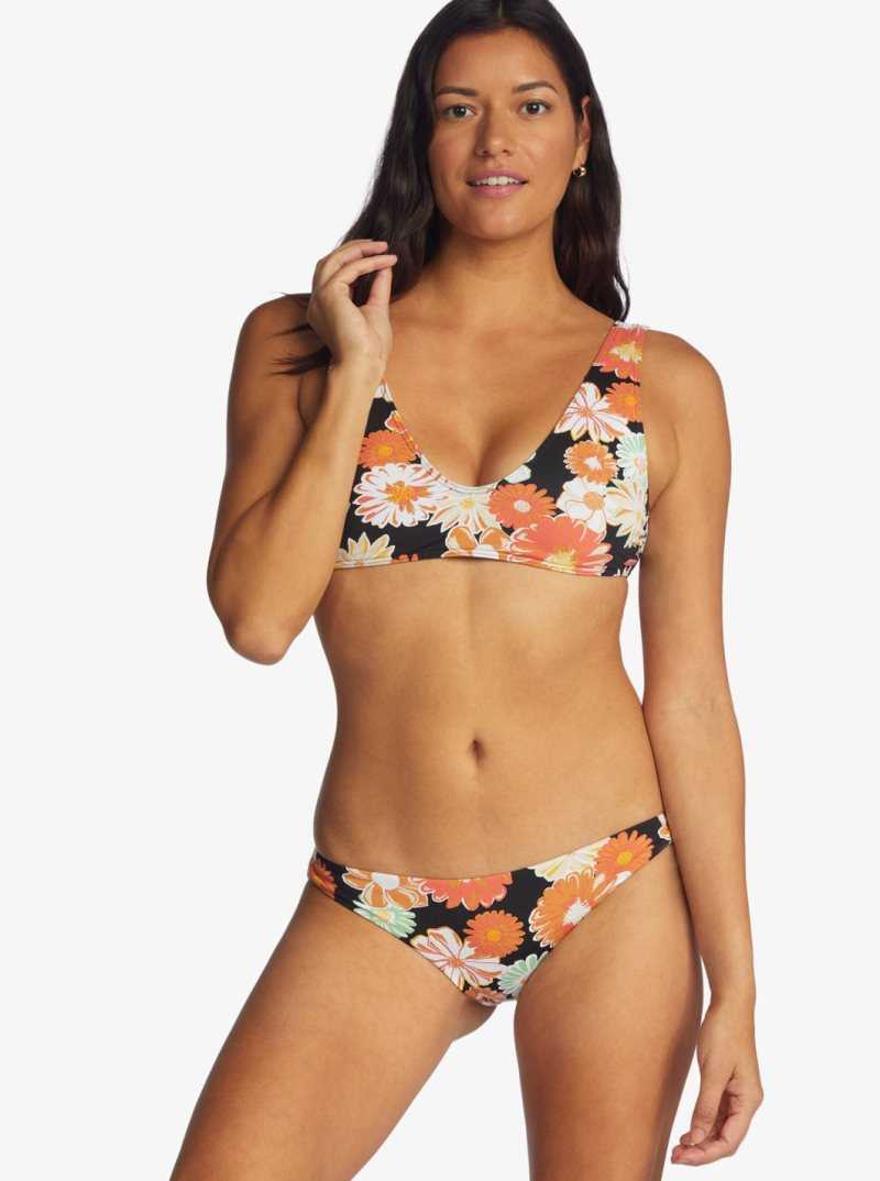 Anthracite Boogie Chillen Roxy Printed Beach Classics Cheeky Bikini Bottoms | EXPSFK425