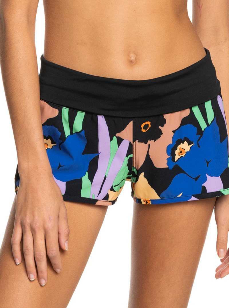 Anthracite Flower Jammin Roxy Endless Summer Printed 2\' Boardshorts | QVGHBK396