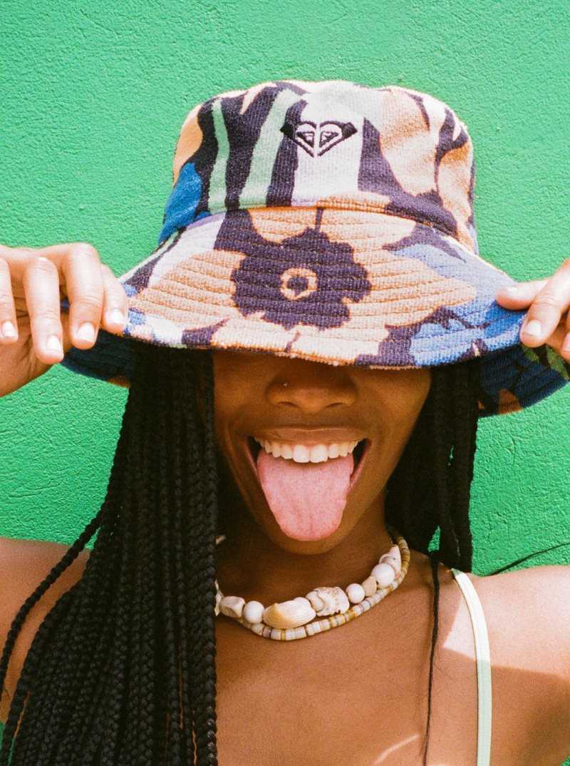 Anthracite Flower Jammin Roxy Mango Passion Bucket Hat | ZNRAMV376