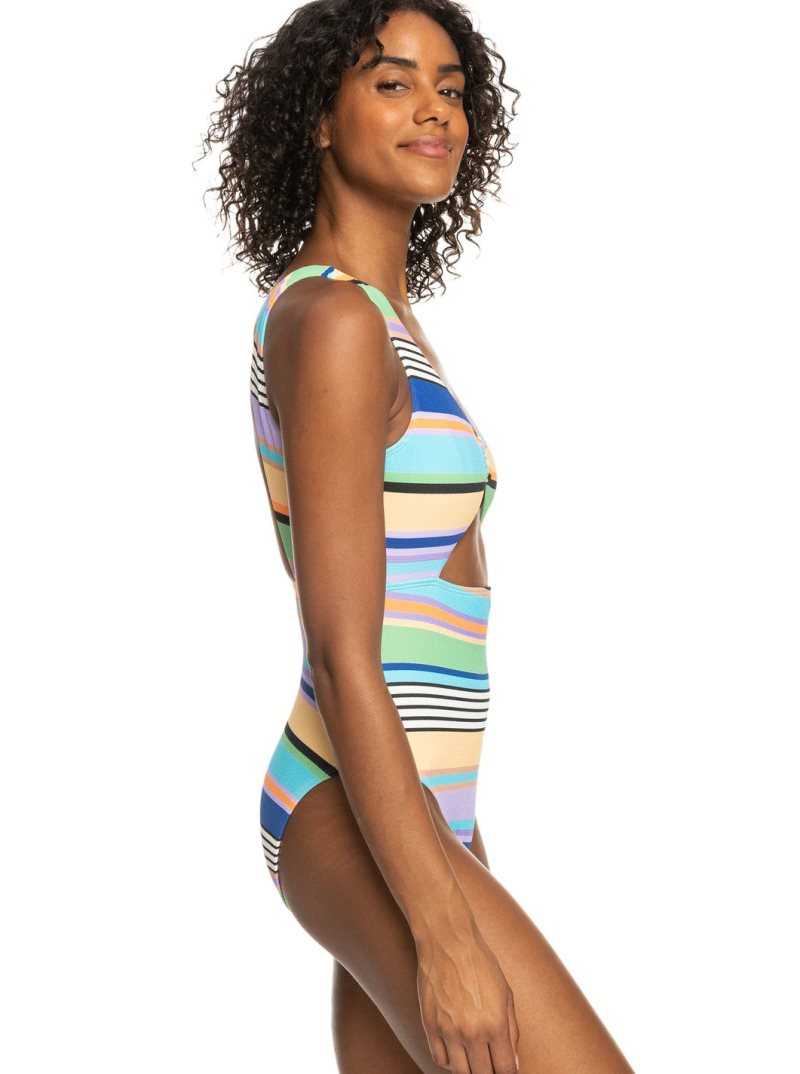 Anthracite Good Vibration Swim Roxy Color Jam One-Piece Swimsuit | VZTHOB842