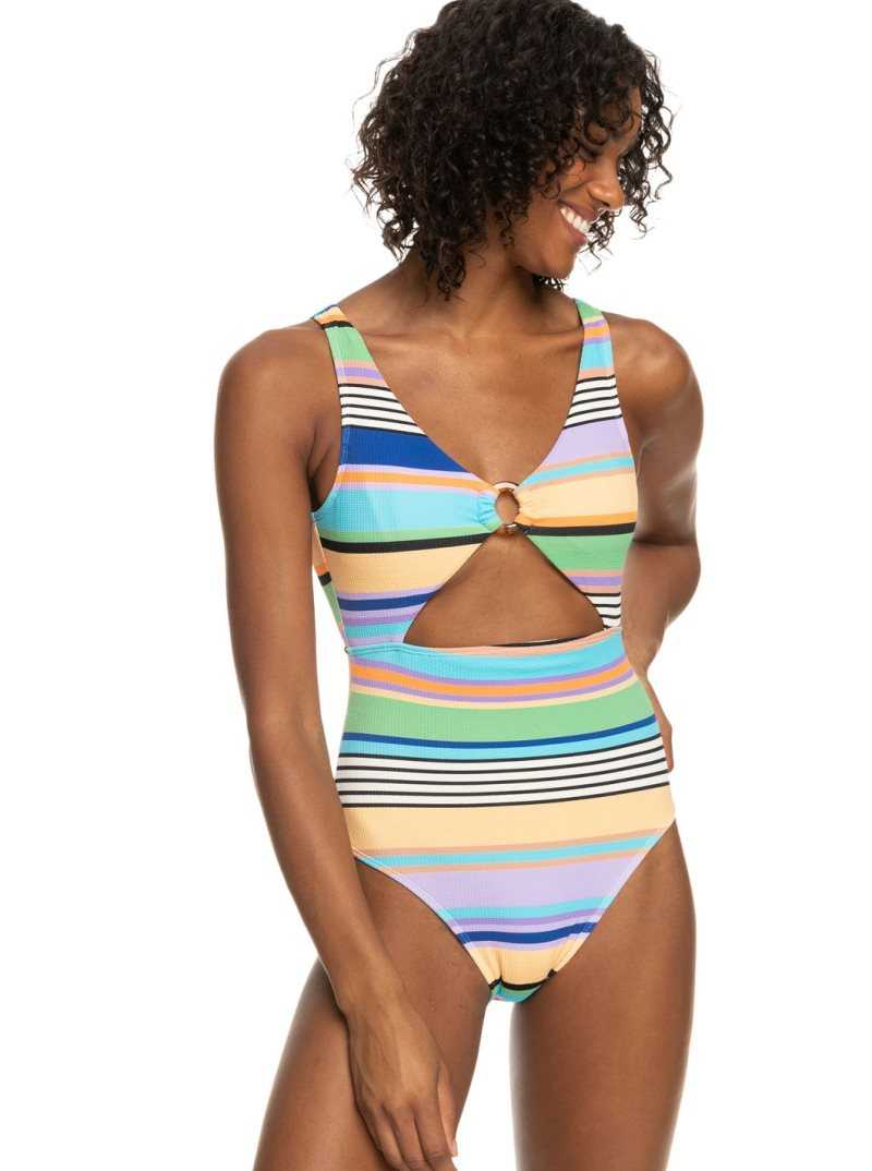 Anthracite Good Vibration Swim Roxy Color Jam One-Piece Swimsuit | VZTHOB842