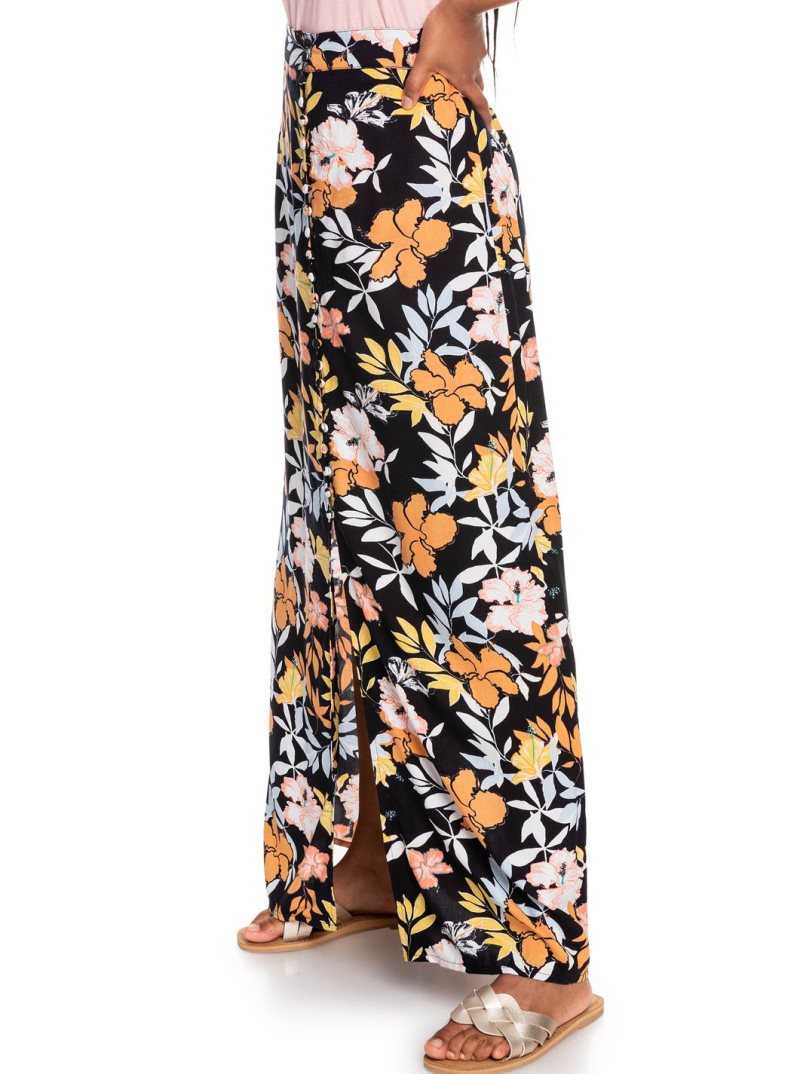 Anthracite Island Vibes Roxy Sunset Shimmer Maxi Skirt | XIUNQB435