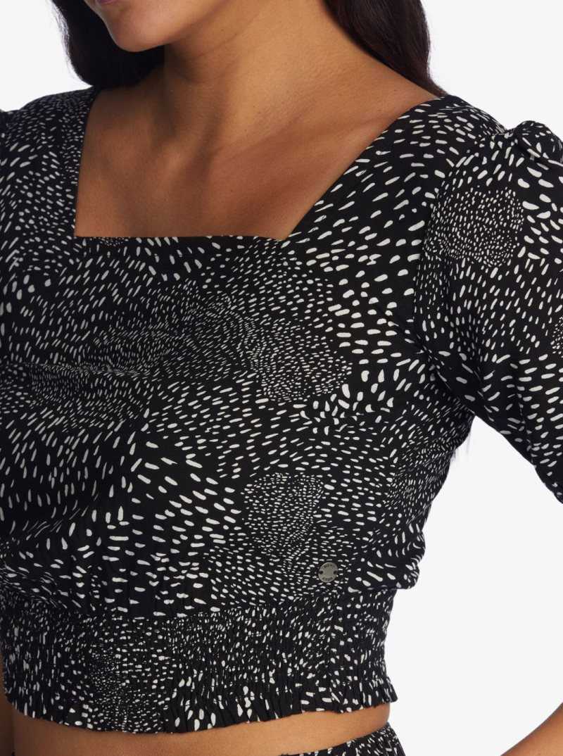 Anthracite Lovely Day Roxy Abundant Swell Woven Top | OQXIDW634