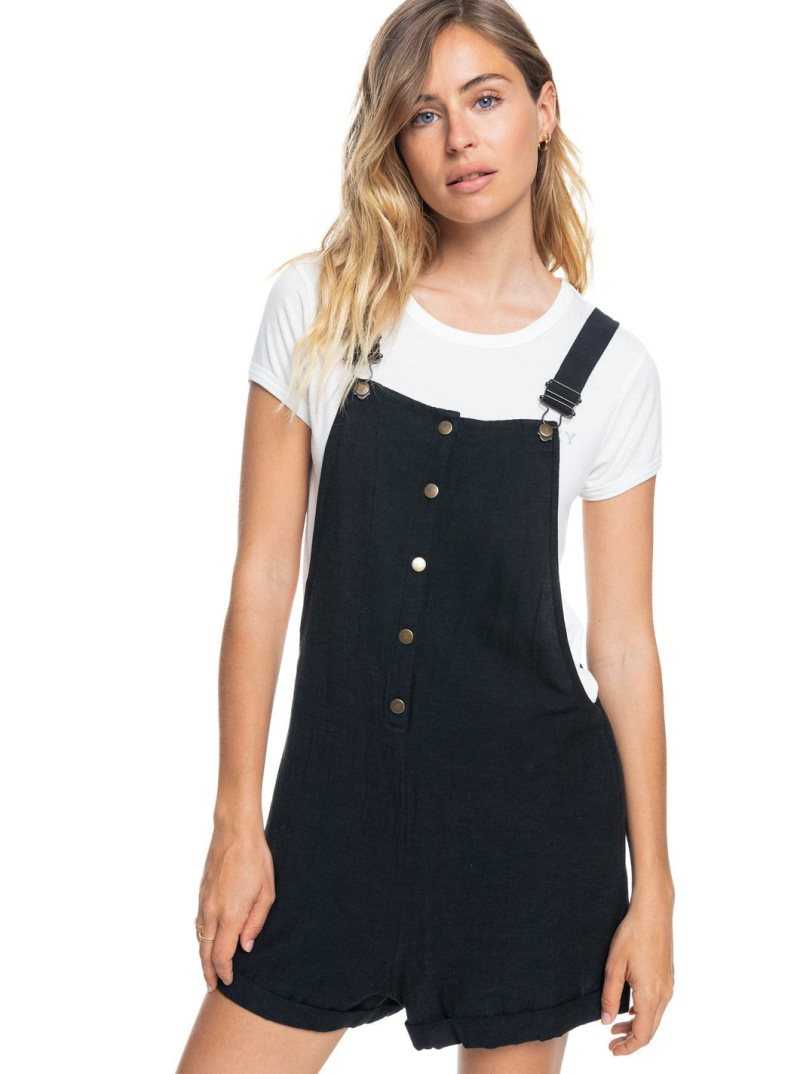 Anthracite Roxy Back To Goodbye Short Overalls | UNTWBP419