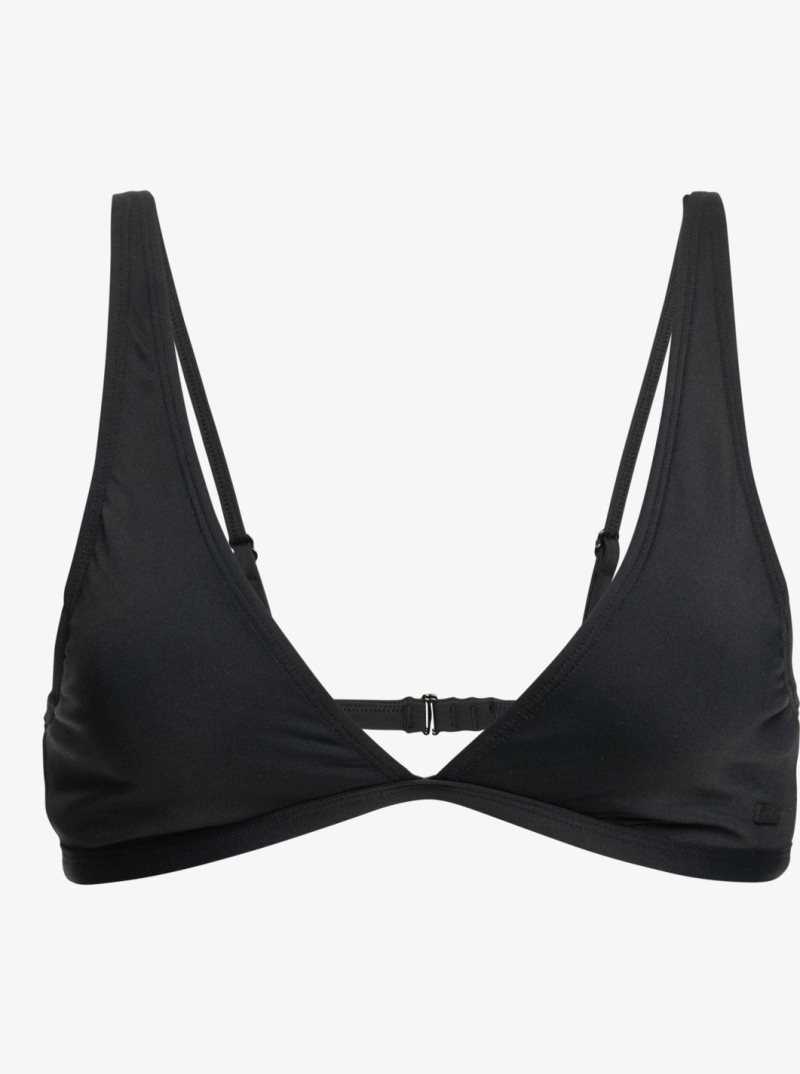 Anthracite Roxy Beach Classics Elongated Triangle Bikini Top | JROECW236