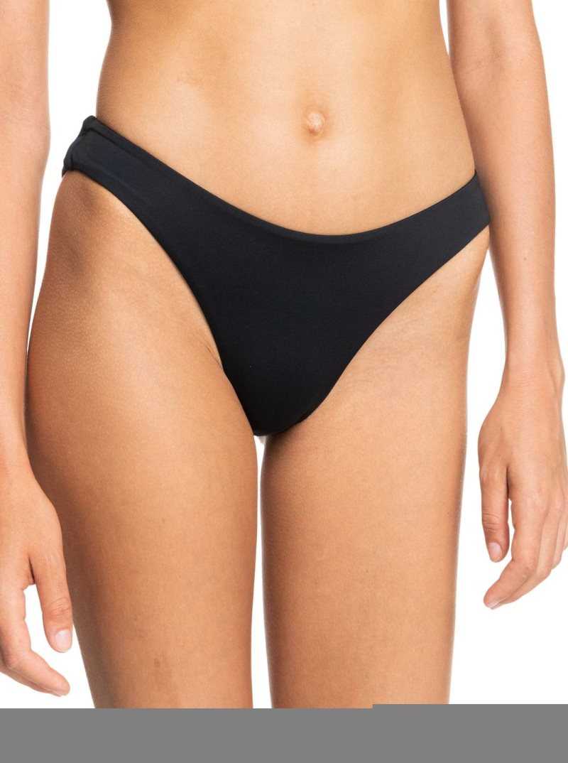 Anthracite Roxy Beach Classics High Leg Bikini Bottoms | COYNPJ056