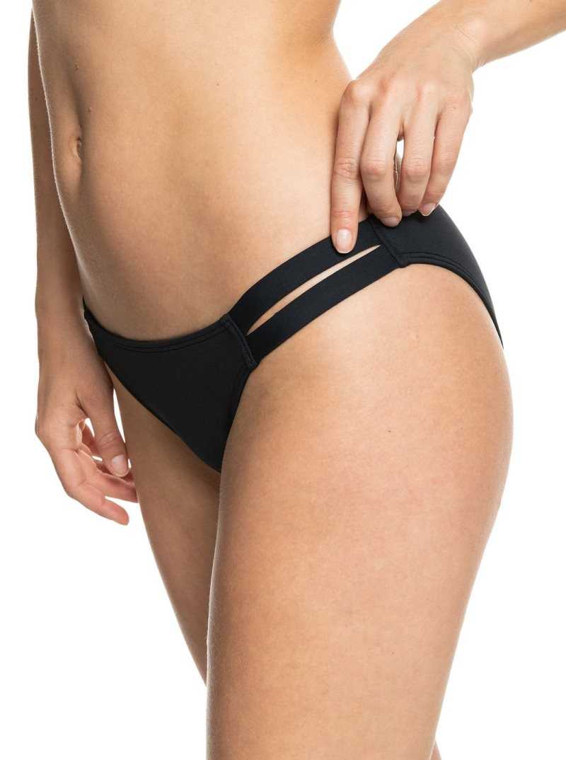 Anthracite Roxy Beach Classics Regular Solid Bikini Bottoms | ZSUJPA814