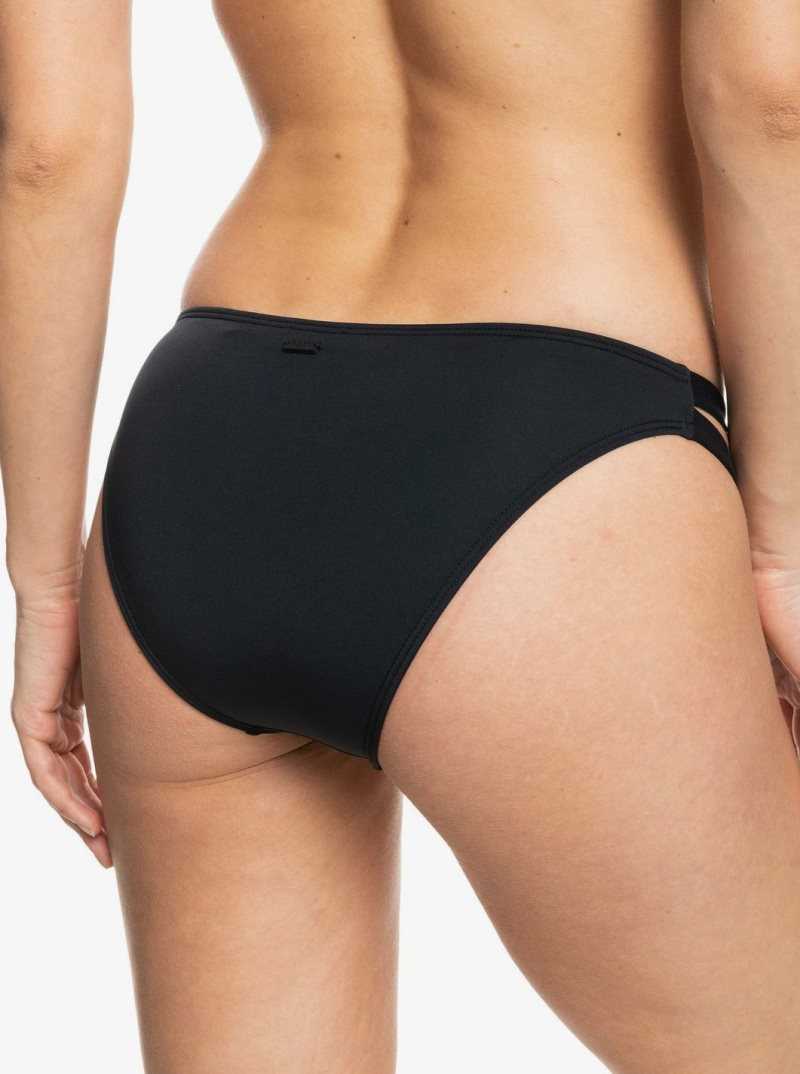 Anthracite Roxy Beach Classics Regular Solid Bikini Bottoms | ZSUJPA814