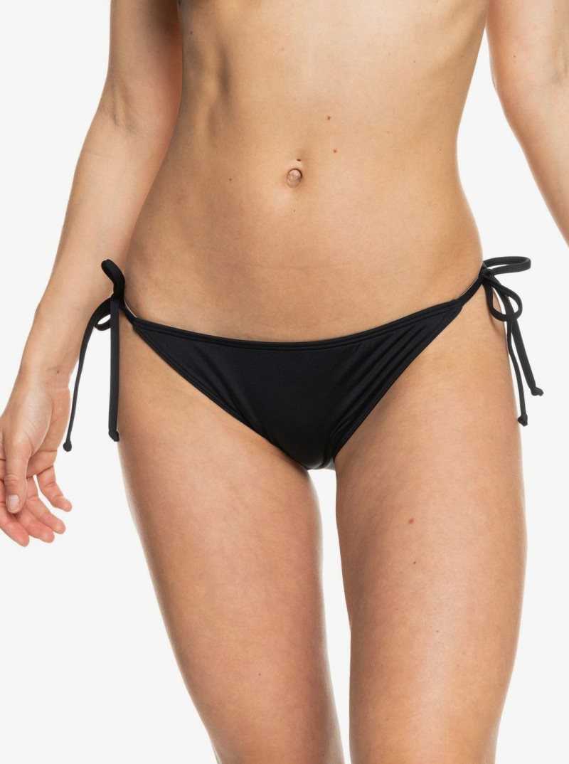 Anthracite Roxy Beach Classics Tie Side Solid Bikini Bottoms | XDPCQG362