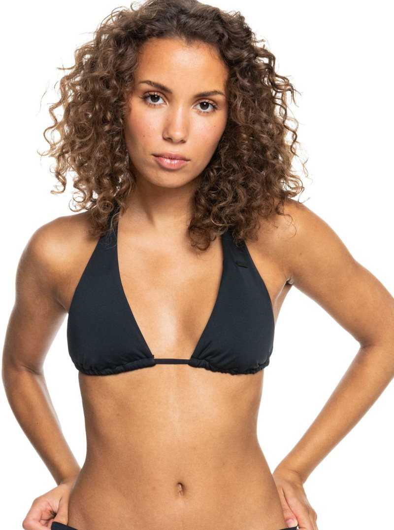 Anthracite Roxy Beach Classics Tiki Triangle Bikini Top | XTDKYM529