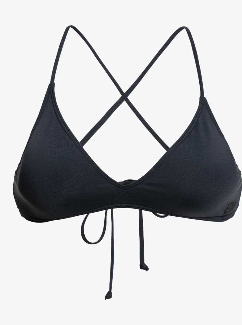 Anthracite Roxy Beach Classics Triangle Bikini Top | IHXOPQ078