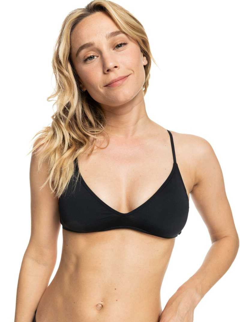 Anthracite Roxy Beach Classics Triangle Bikini Top | IHXOPQ078