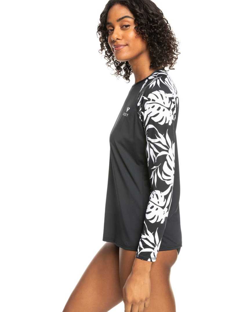 Anthracite Roxy Beach Long Sleeve UPF 50 Rashguard | UMAFPG539