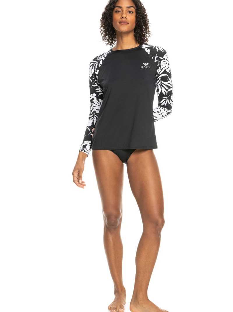 Anthracite Roxy Beach Long Sleeve UPF 50 Rashguard | UMAFPG539