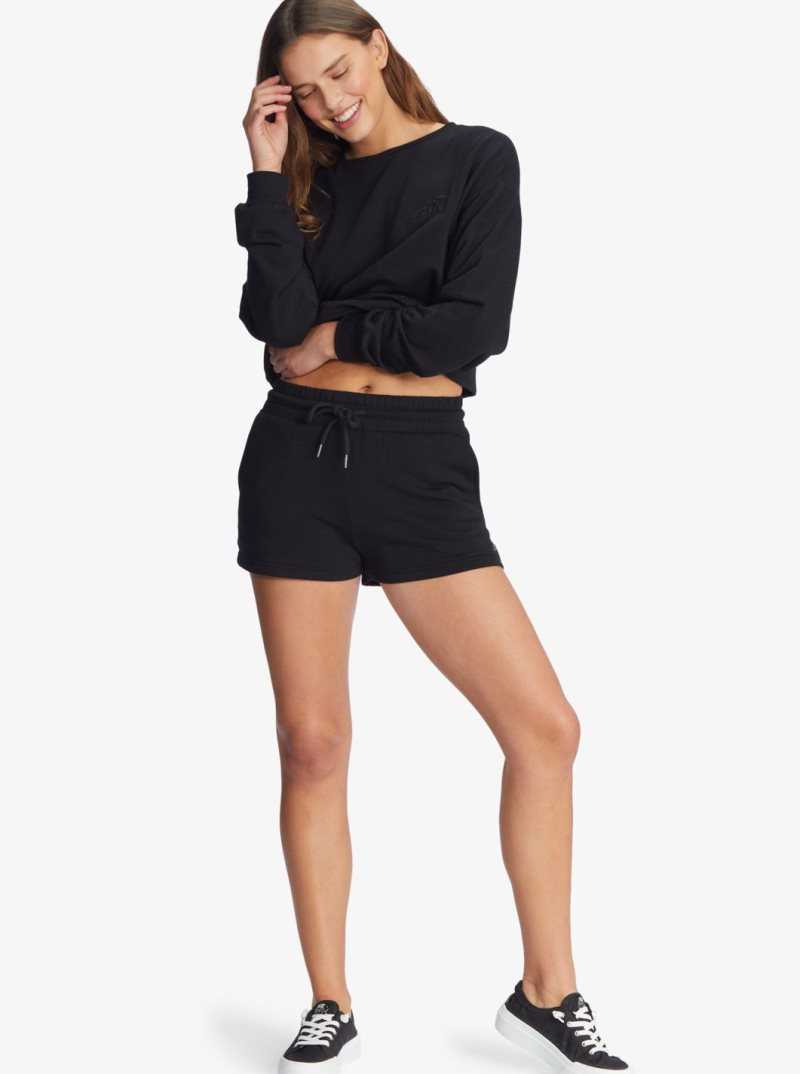 Anthracite Roxy Check Out Sweat Shorts | DZPNRF406