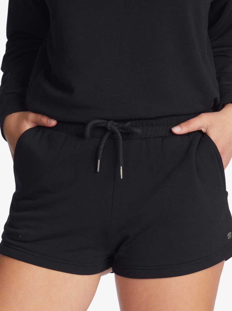 Anthracite Roxy Check Out Sweat Shorts | DZPNRF406