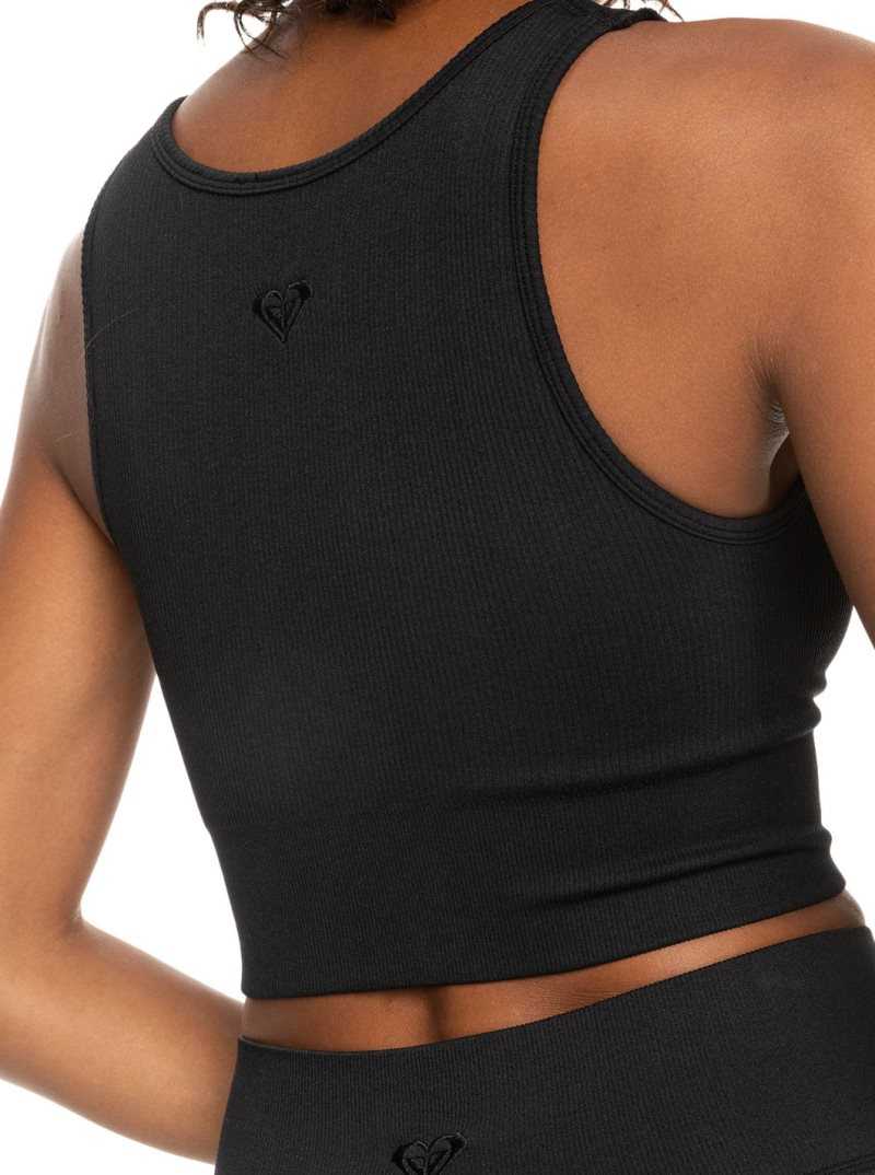 Anthracite Roxy Chill Out Seamless Sports Bra | FCQZPW209