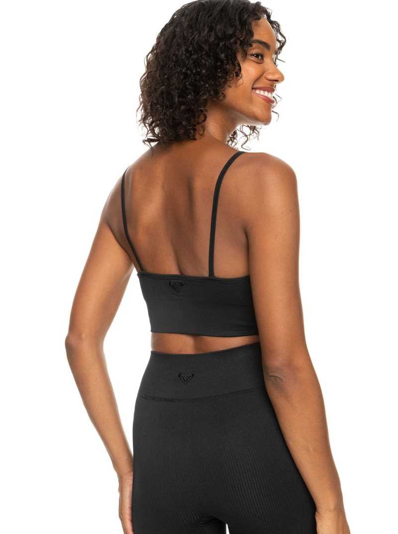 Anthracite Roxy Chill Out Seamless Sports Bra | WZVMLS941