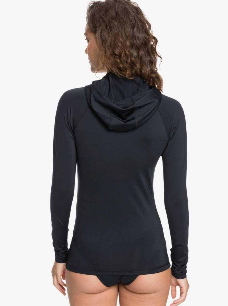 Anthracite Roxy Essentials Hooded UPF 50 Long Sleeve Rashguard | OGTXCY749