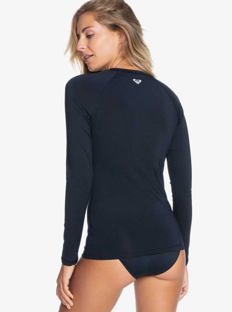 Anthracite Roxy Essentials UPF 50 Long Sleeve Front Zip Rashguard | ERCFUG369