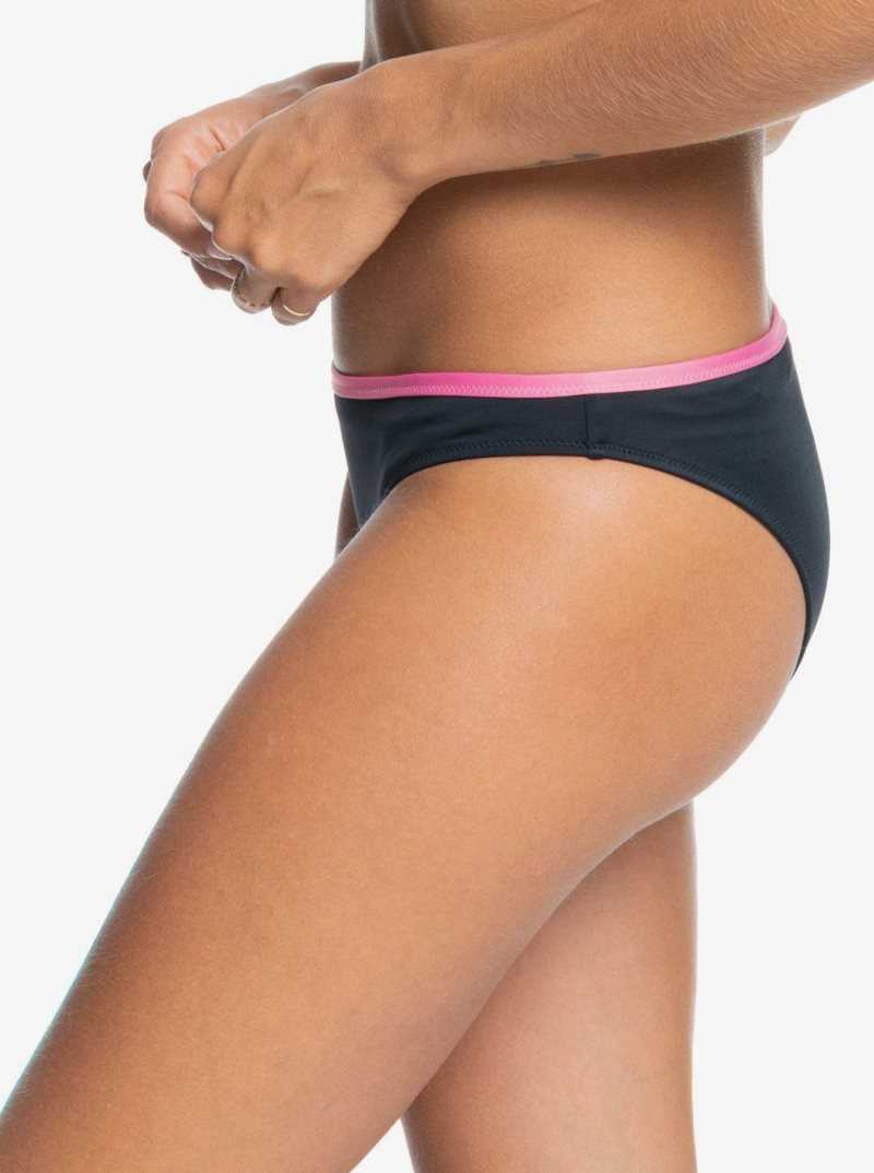 Anthracite Roxy Fitness Regular Bikini Bottoms | KPQESB561