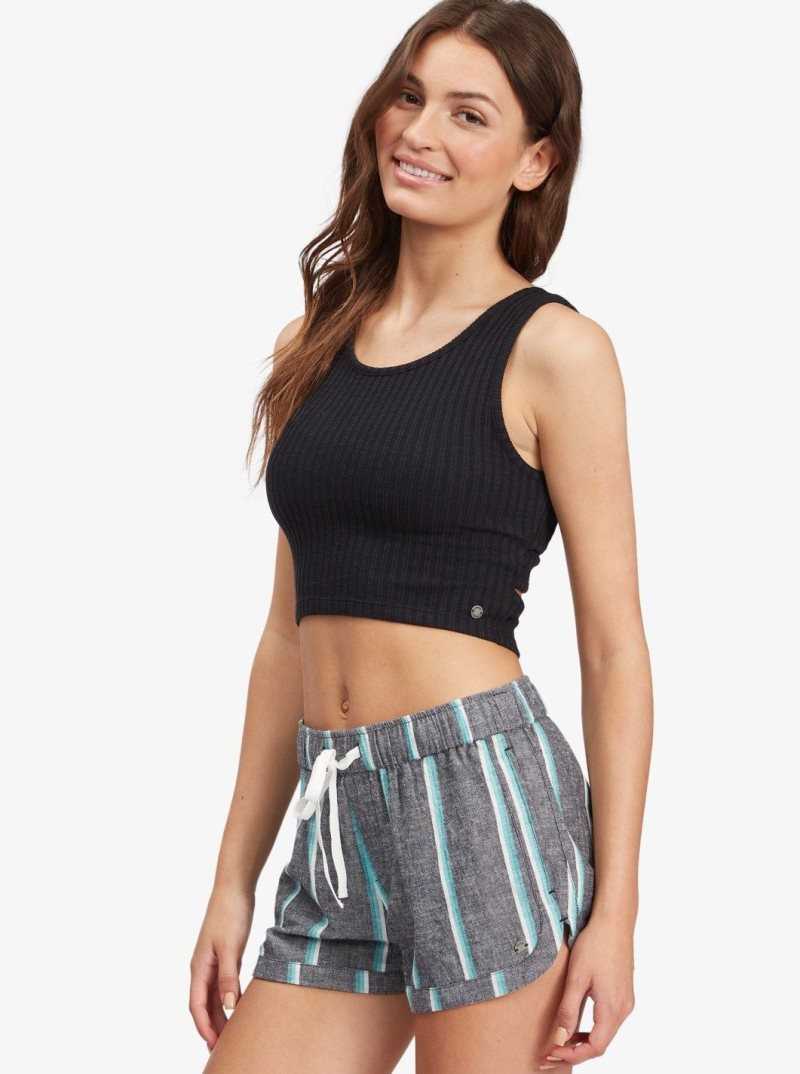 Anthracite Roxy Good Keepsake Knit Crop Top | FZKACQ726