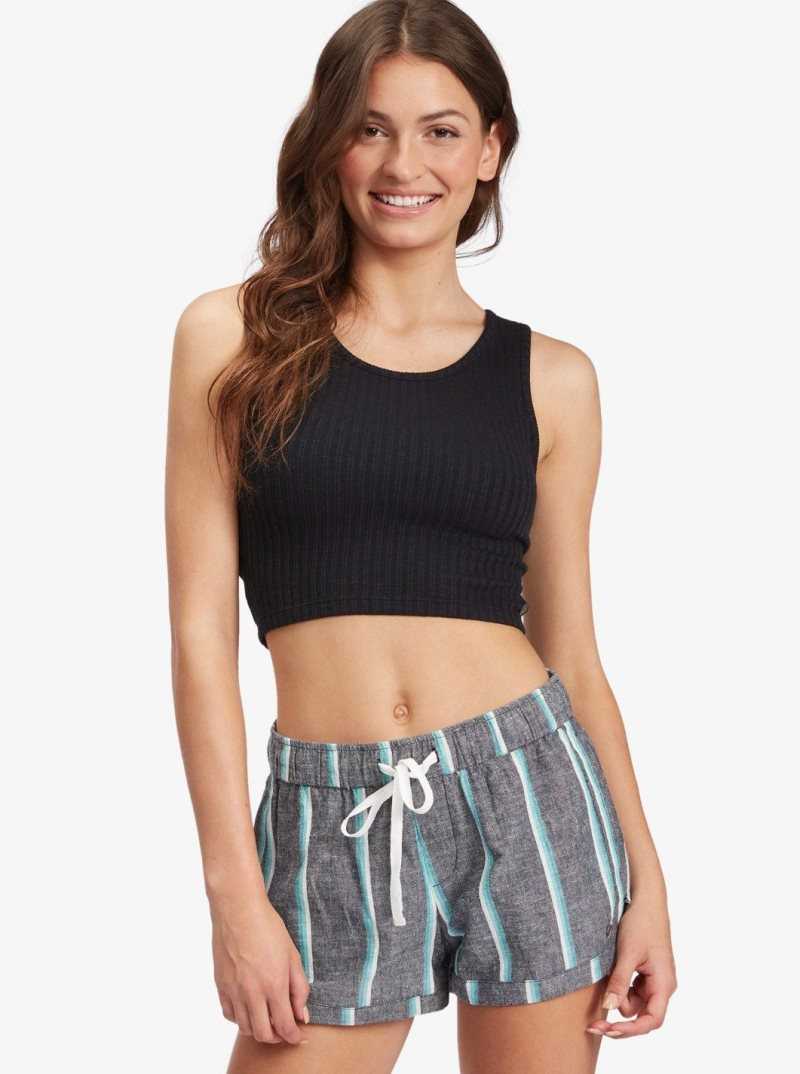 Anthracite Roxy Good Keepsake Knit Crop Top | FZKACQ726