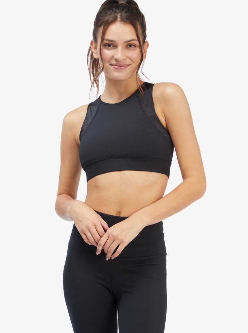 Anthracite Roxy Interstellar Disco Medium Support Sports Bra | URKBCH250