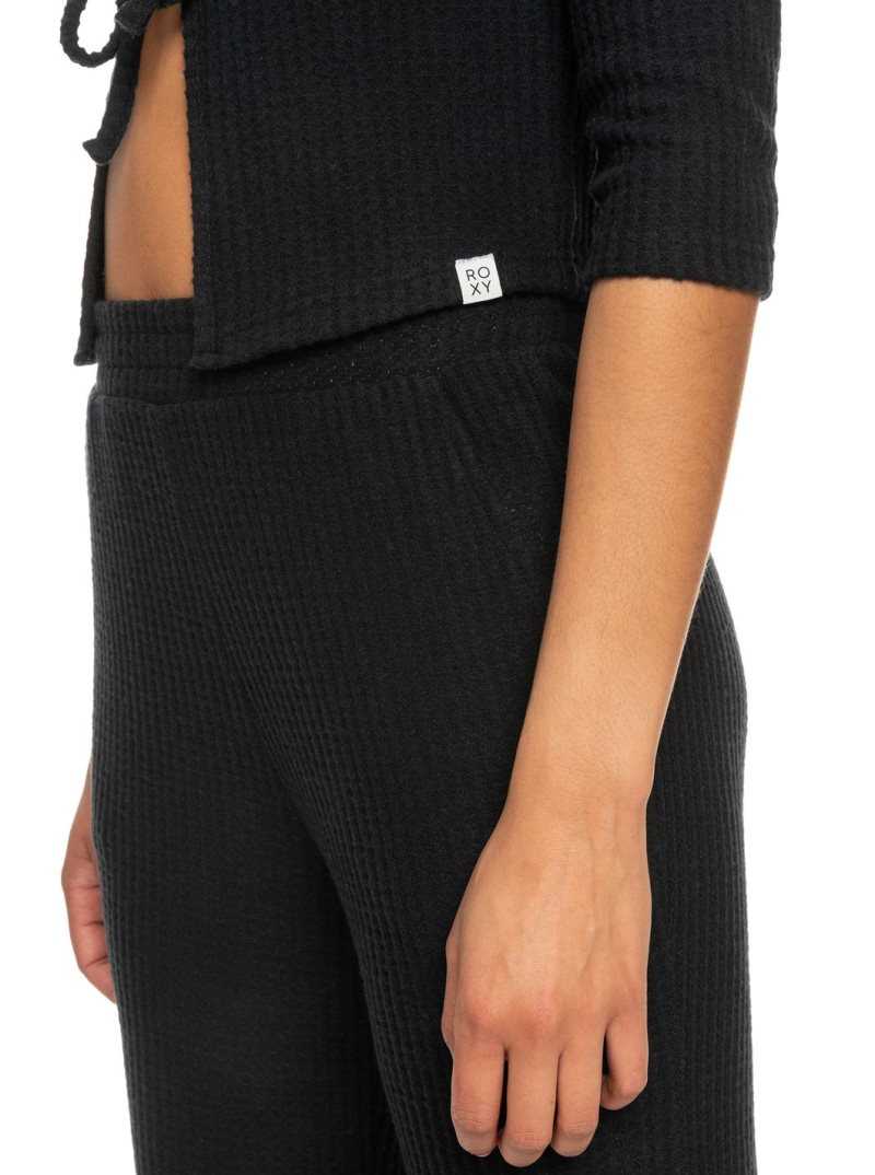 Anthracite Roxy Looking Good Tie-Front Thermal Cardigan | PKNSHZ245