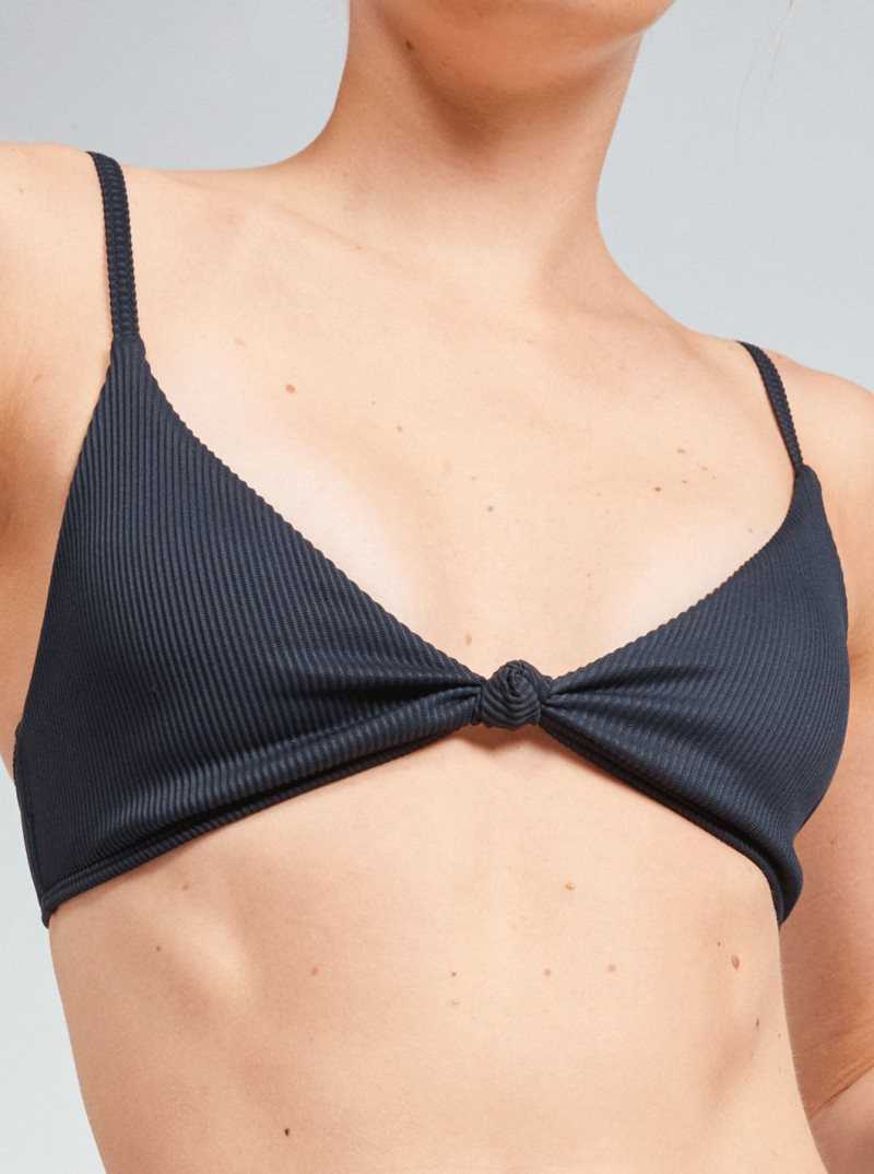 Anthracite Roxy Love The Surf Knot Bikini Top | QZRDAS258