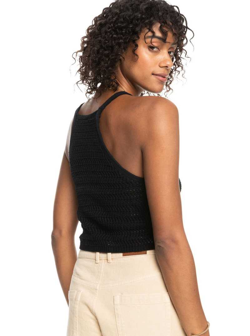 Anthracite Roxy Malibu Crush Knitted Halter Top | TFSMAK063