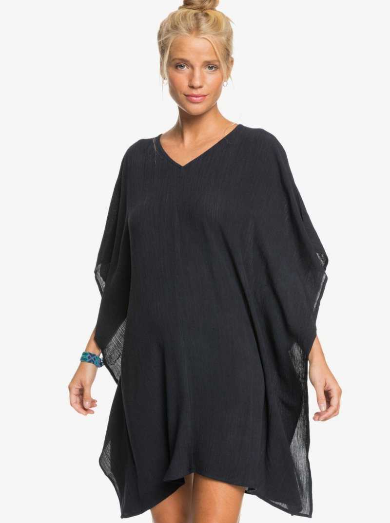 Anthracite Roxy Moon Blessing Poncho Beach Coverup | JLUOBN017