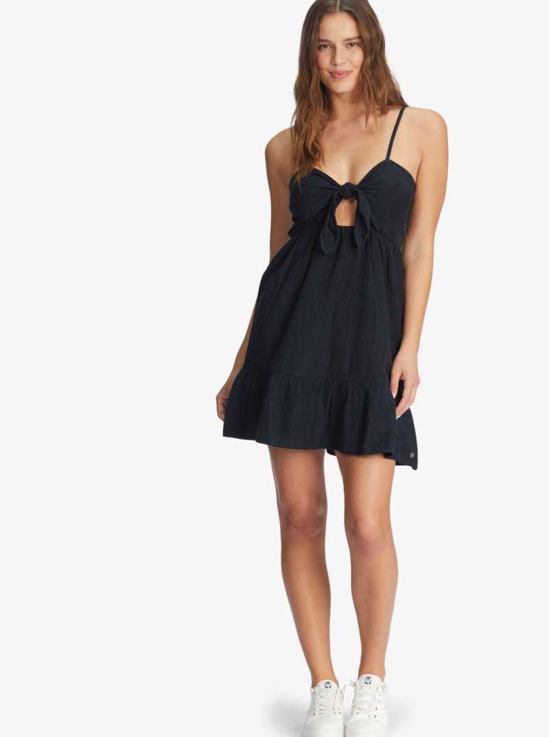 Anthracite Roxy Moonlit Tide Short Length Strappy Dress | DKFSGW514