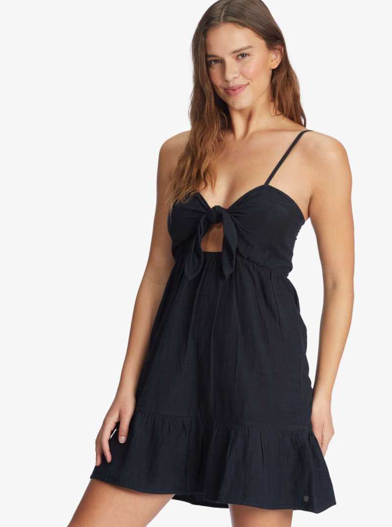 Anthracite Roxy Moonlit Tide Short Length Strappy Dress | DKFSGW514