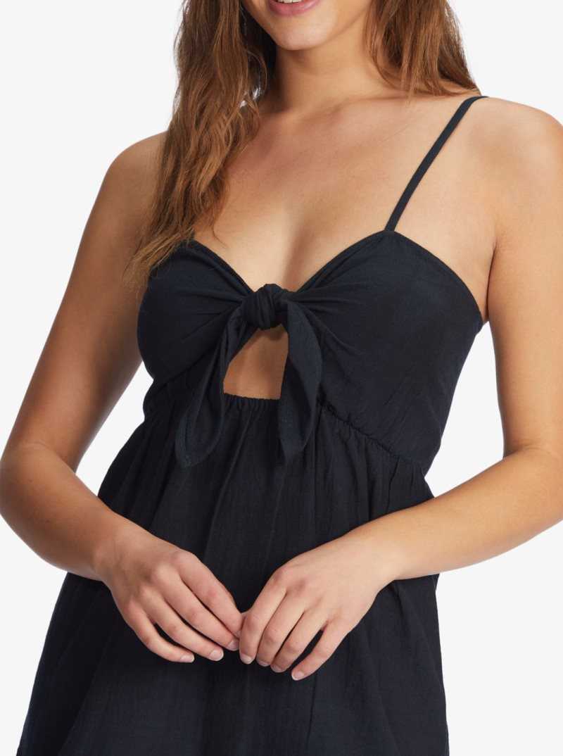 Anthracite Roxy Moonlit Tide Short Length Strappy Dress | DKFSGW514