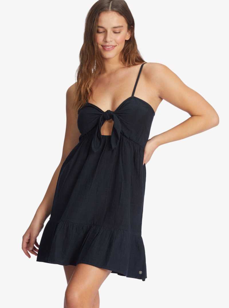 Anthracite Roxy Moonlit Tide Short Length Strappy Dress | DKFSGW514