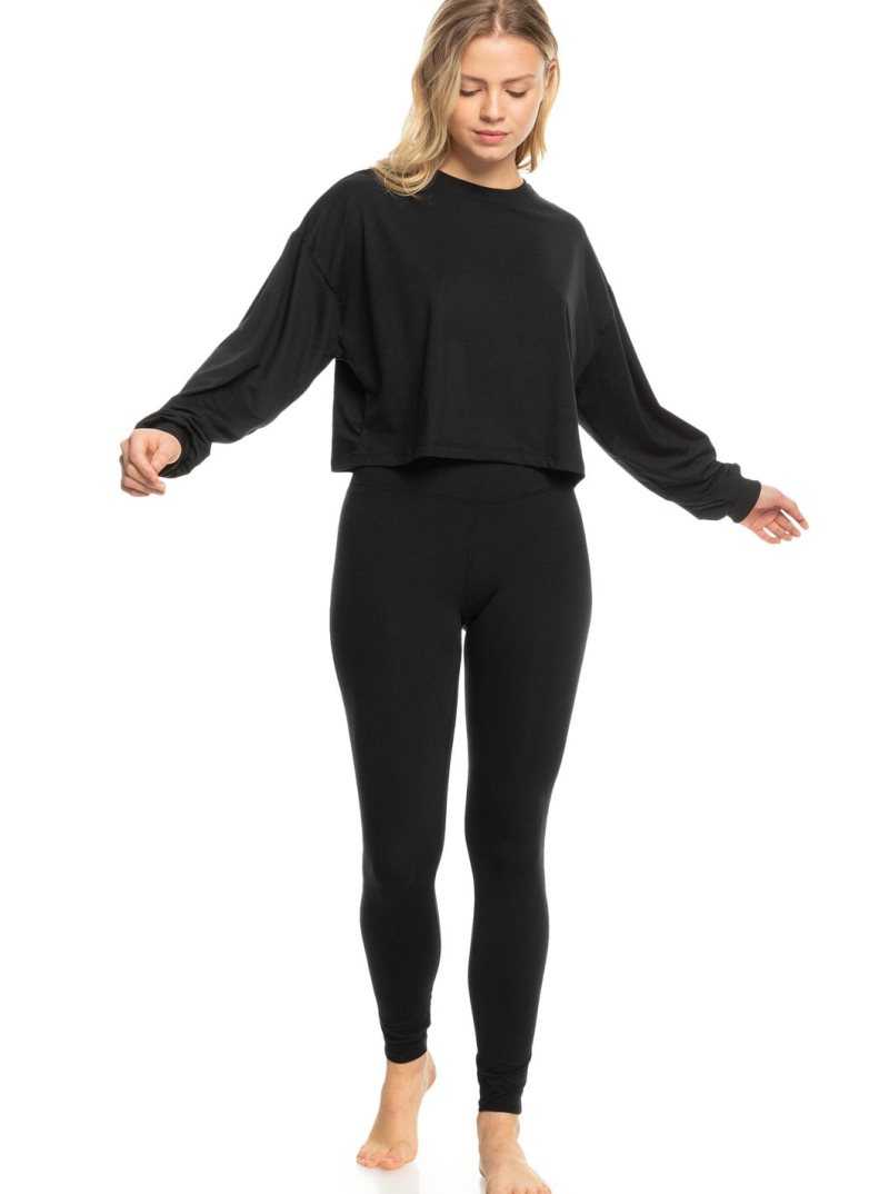 Anthracite Roxy Naturally Active Long Sleeve T-Shirt | ZIUYLA853