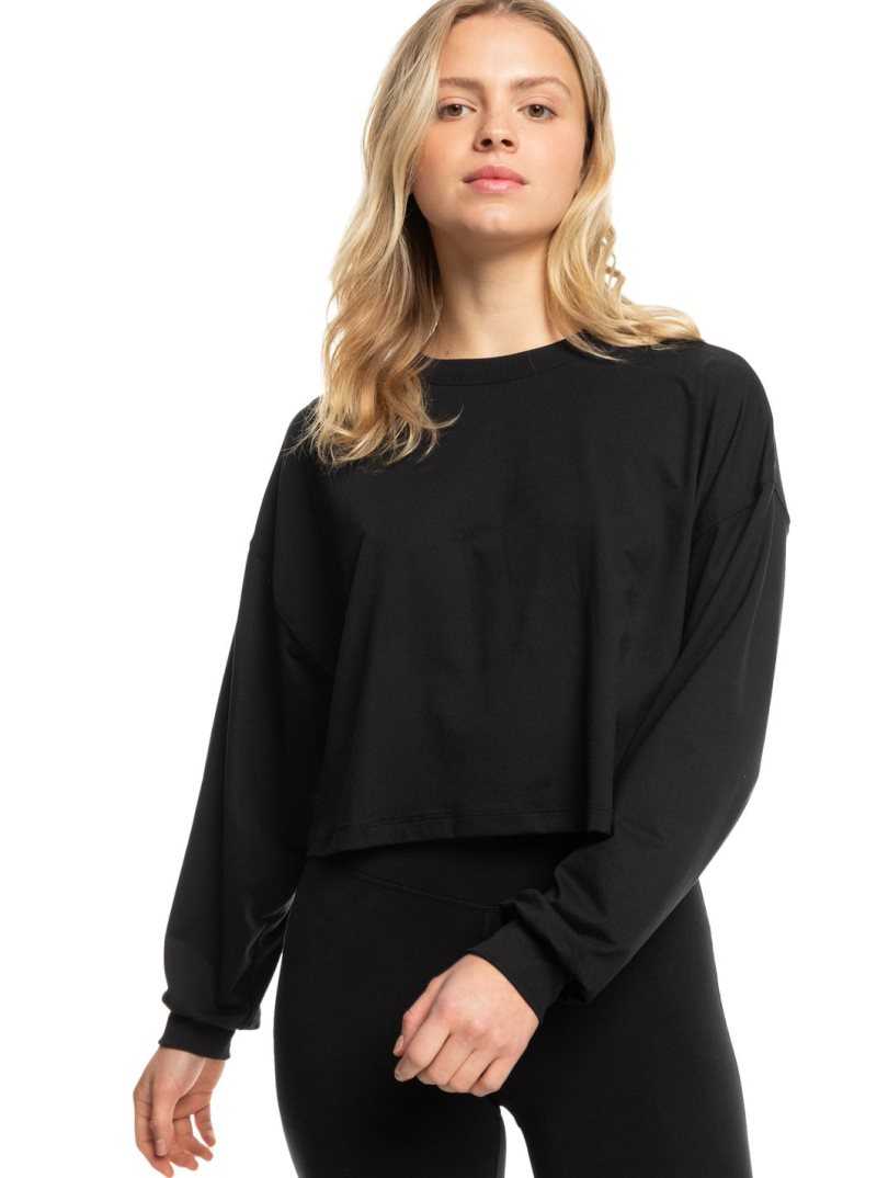 Anthracite Roxy Naturally Active Long Sleeve T-Shirt | ZIUYLA853