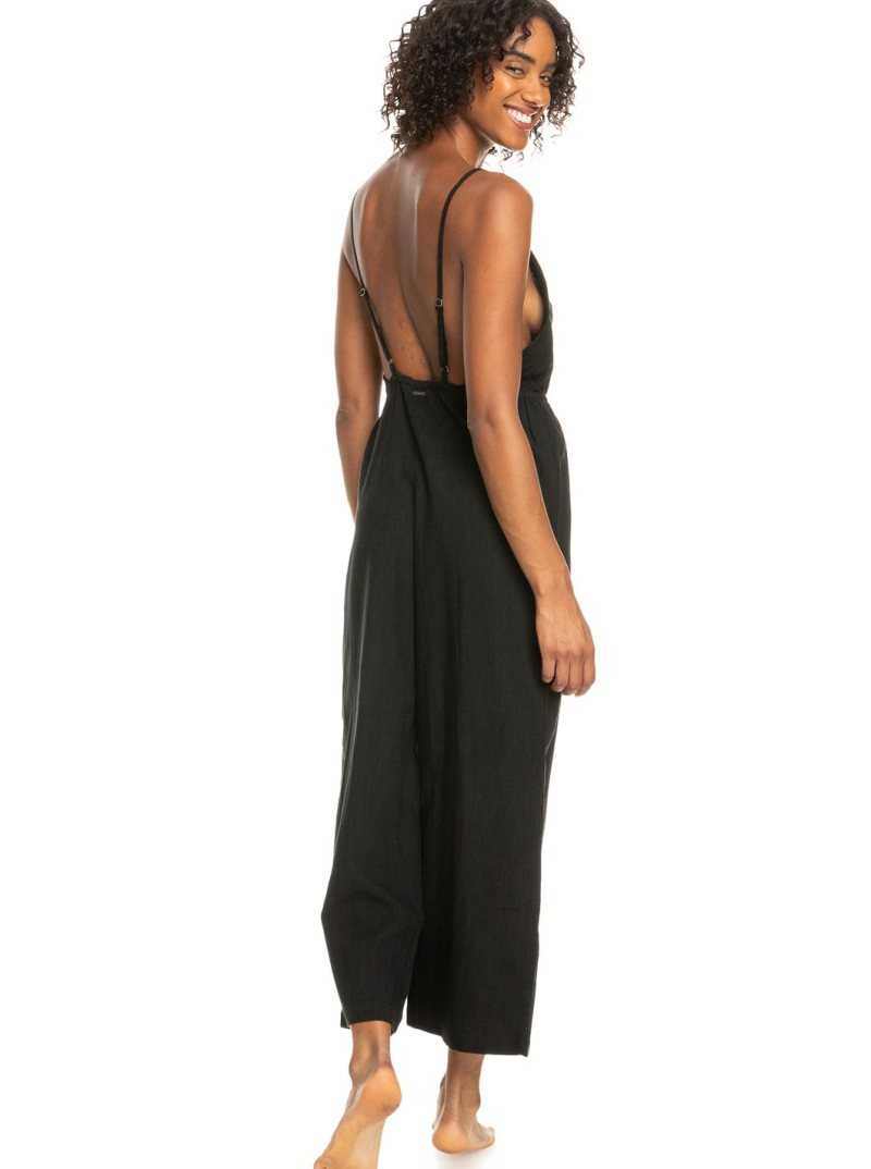 Anthracite Roxy Never Ending Summer Strappy Jumpsuit | NCQBXP532