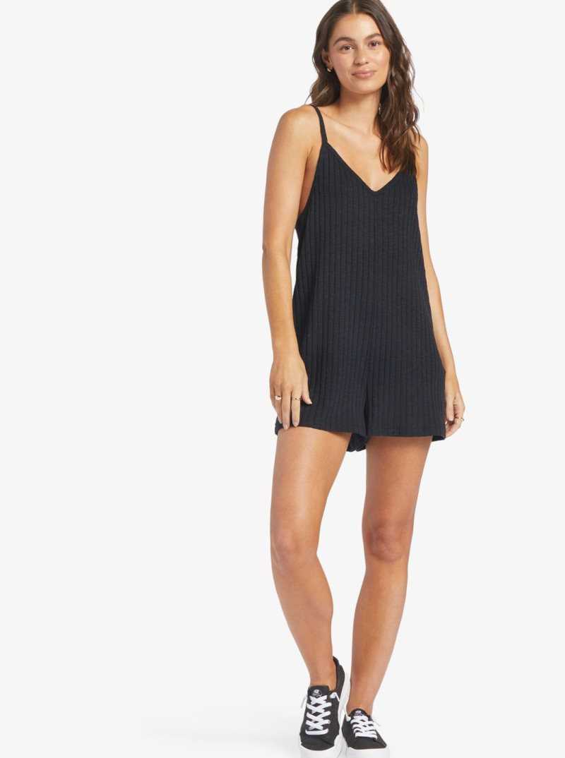 Anthracite Roxy On Our Way Knit V-Neck Romper | GNYOTF074