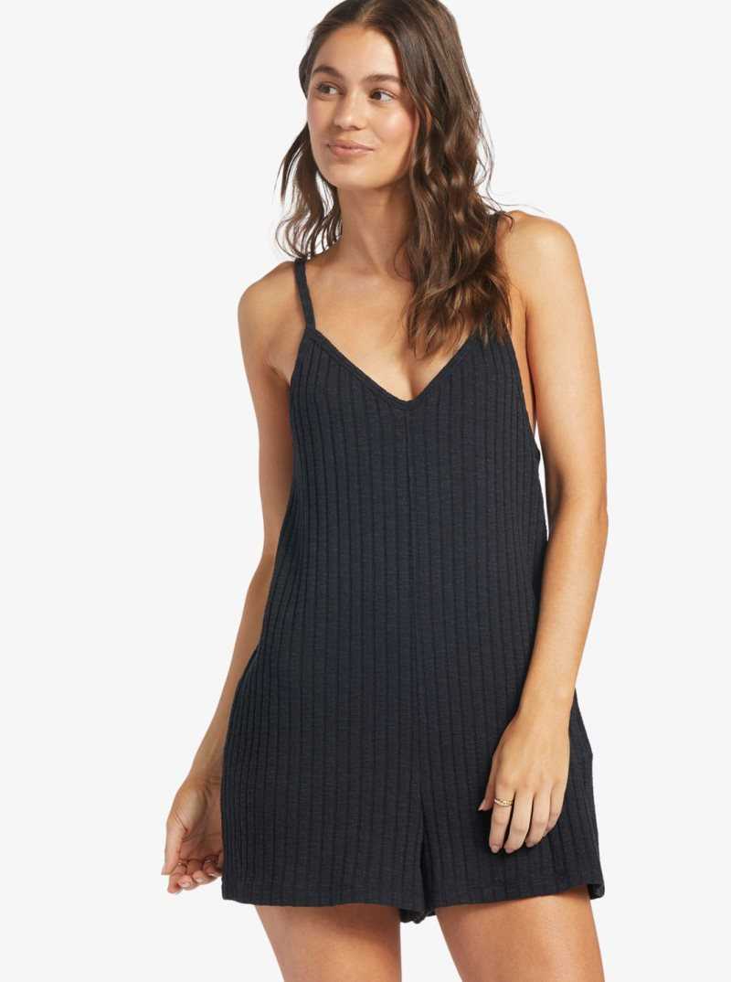 Anthracite Roxy On Our Way Knit V-Neck Romper | GNYOTF074