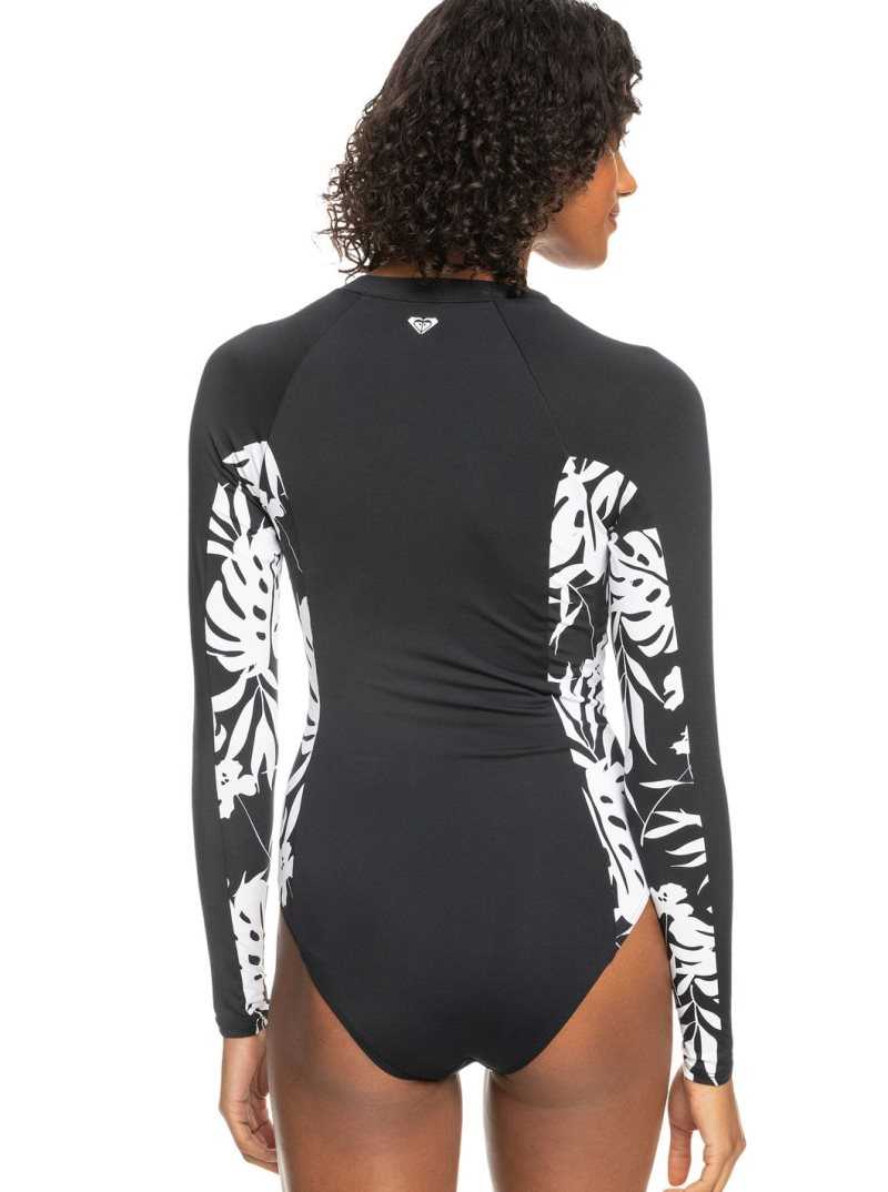 Anthracite Roxy Onesie Long Sleeve One-Piece Swimsuit | BEJKVC108