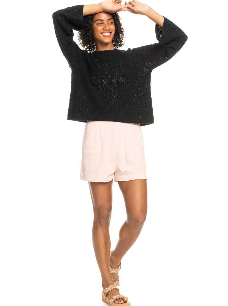 Anthracite Roxy Paper Hearts Crew Neck Sweater | FTZPIK243